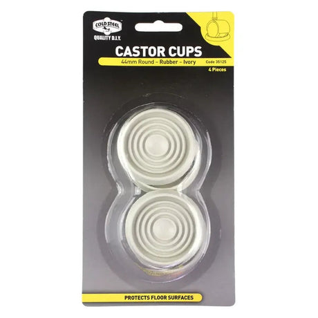 Cold Steel Round Rubber Castor Cups Ivory 44mm 35125