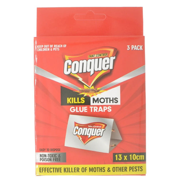 Conquer Moth Glue Traps Non - Toxic 130x100mm 3Pcs HOM - 917