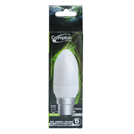 Crompton CCD5W Energy Saving Candle Light Bulb B22 240V 5W D/L 25523