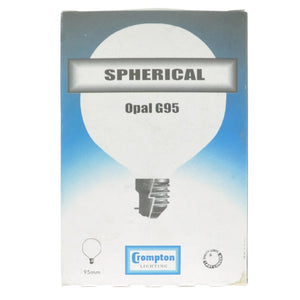 Crompton G95 Spherical Incandescent Light Bulb E27 240V 60W Opal