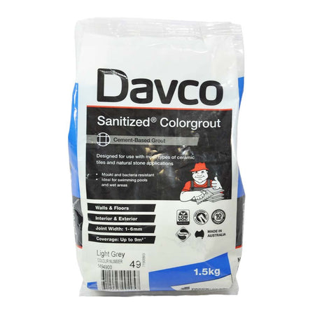 DAVCO Sanitized Colorgrout Light Grey 1.5Kg Interior & Exterior 49