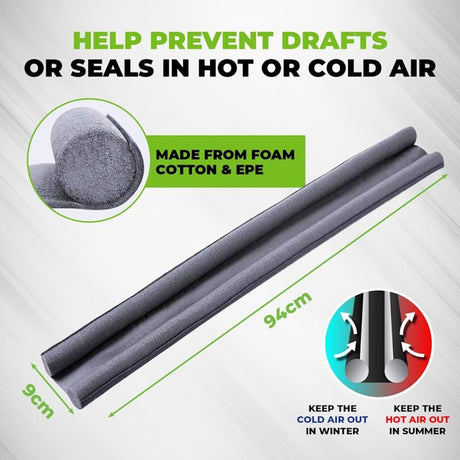 DB Hardware Twin Door Draught Stopper 90cm Gray