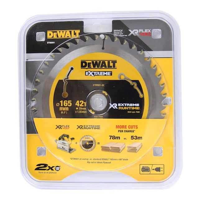 DeWalt Extreme Circular Saw Blade Wood Cutting 165mm 42T DT99561 - QZ