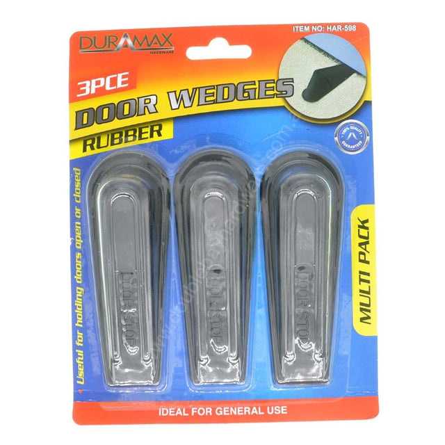 DURAMAX 3pc Black Rubber Door Stopper HAR - 598