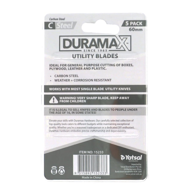 DURAMAX Heavy Duty Utility Blades 5PCS 15233