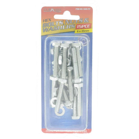 Duramax M6x35mm Hex Head Bolts Nuts Washers Set 15pcs HAR - 737