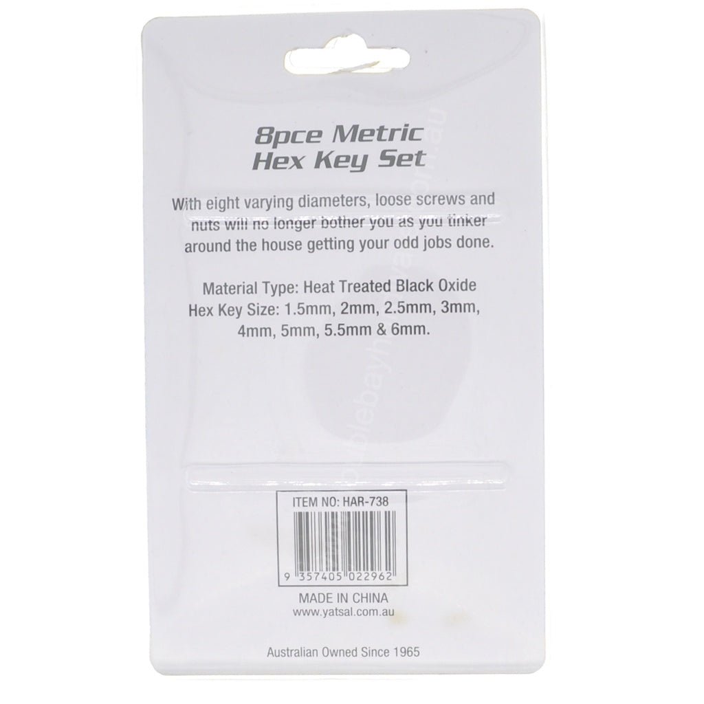 DURAMAX Metric Hex Key Set 8Pcs HAR - 738