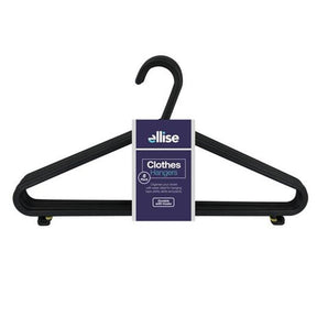 ellise Coat Hanger Plastic Black 37cm 8Pcs HOM - 597
