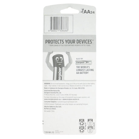 Energizer Max Alkaline Battery 1.5V AA 24Pcs LR6