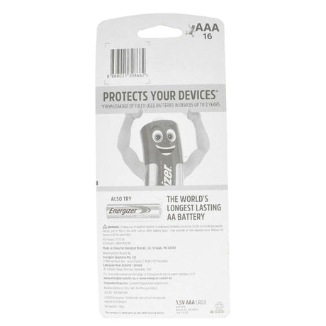 Energizer Max Alkaline Battery 1.5V AAA 16Pc LR03