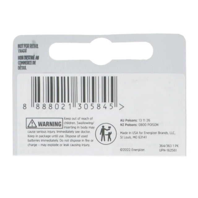 Energizer Silver Oxide Button Cell Battery 1.55V SR621SW