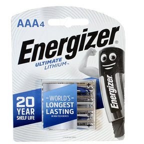 Energizer Ultimate Lithium Battery 1.5V 1.25Ah AAA 4Pcs