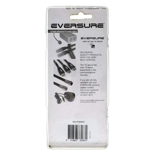 EVERSURE TV Wall Plate F - Type Connector 042 - 1F/WHT