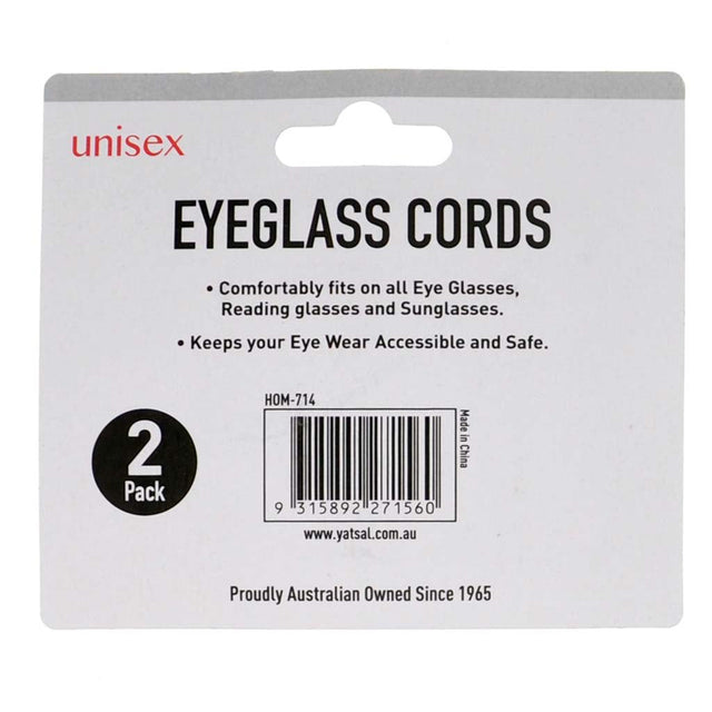 Eyeglass Cords Black 2Pcs HOM - 714