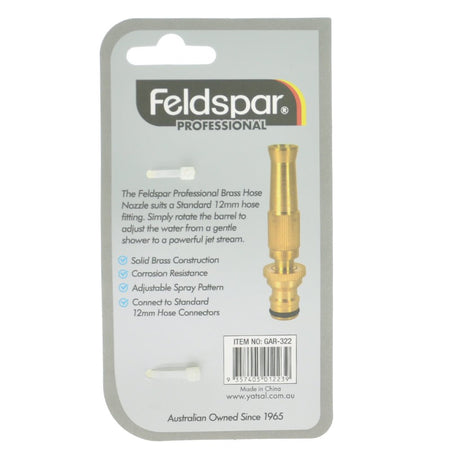 Feldspar Solid Brass Hose Nozzle 12mm GAR - 322