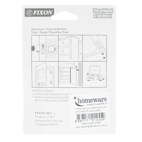 FIXON Adhesive Door Bumper Clear 40mm F1255