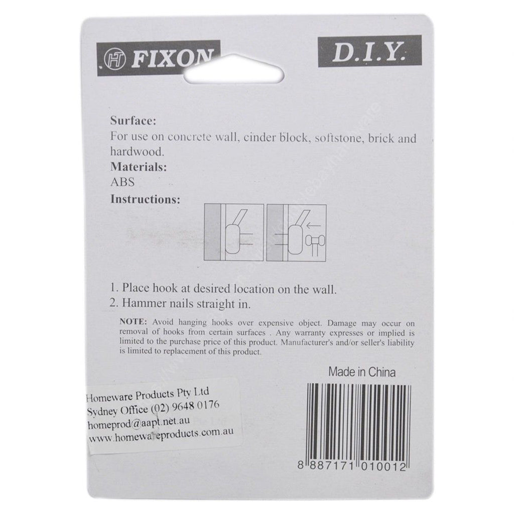 FIXON Handy Hardwall Nail Hooks On Concrete Wall 1000g 7Pcs F1001