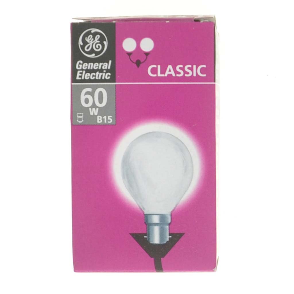 GE Fancy Round Incandescent Light Bulb B15 240V 60W Pearl