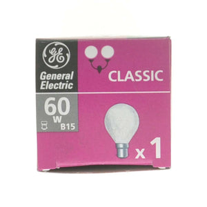 GE Fancy Round Incandescent Light Bulb B15 240V 60W Pearl