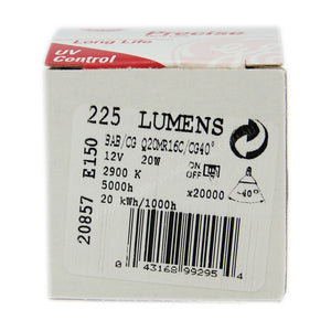 GE MR16 Precise Halogen Light Bulb GU5.3 12V 20W 40° BAB 20857
