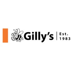 Gilly's logo with a bee icon on a white background