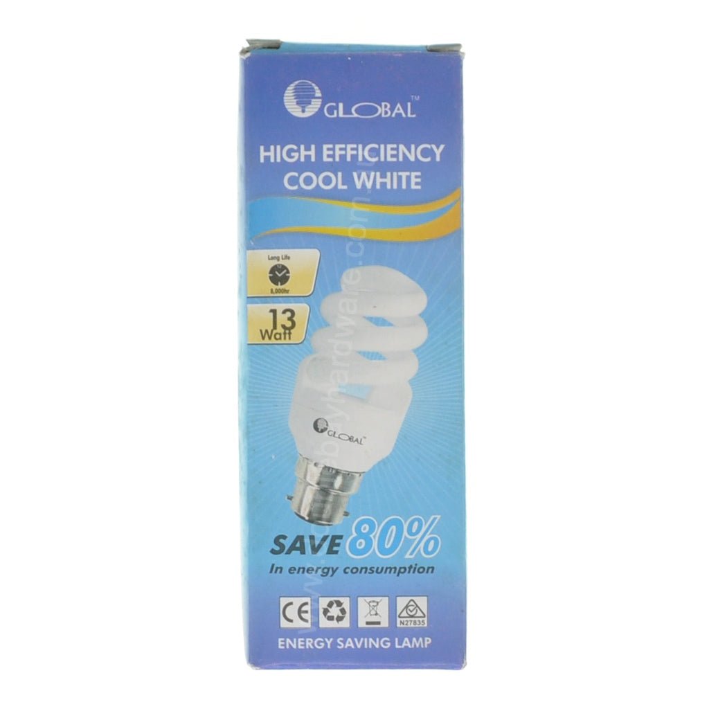 GLOBAL Energy Saving Light Bulb B22 240V 13W D/L