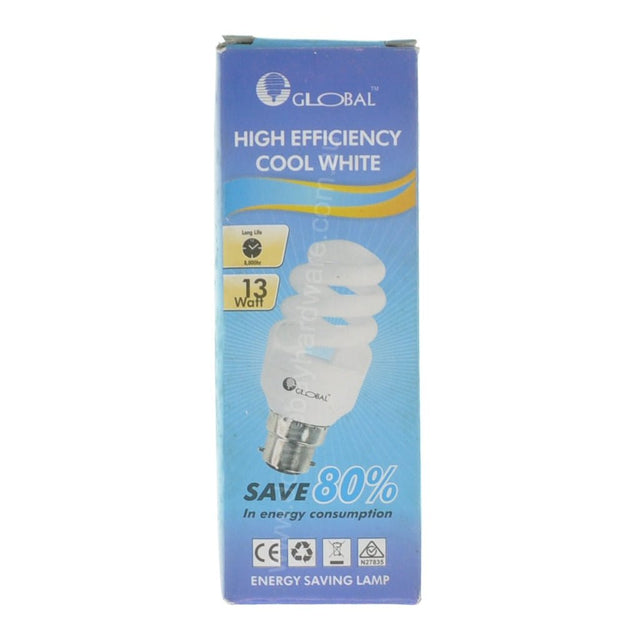 GLOBAL Energy Saving Light Bulb B22 240V 13W D/L