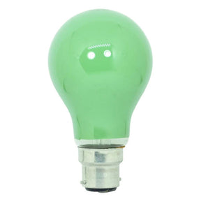 GLS Coloured Incandescent Light Bulb B22 240V 15W Green