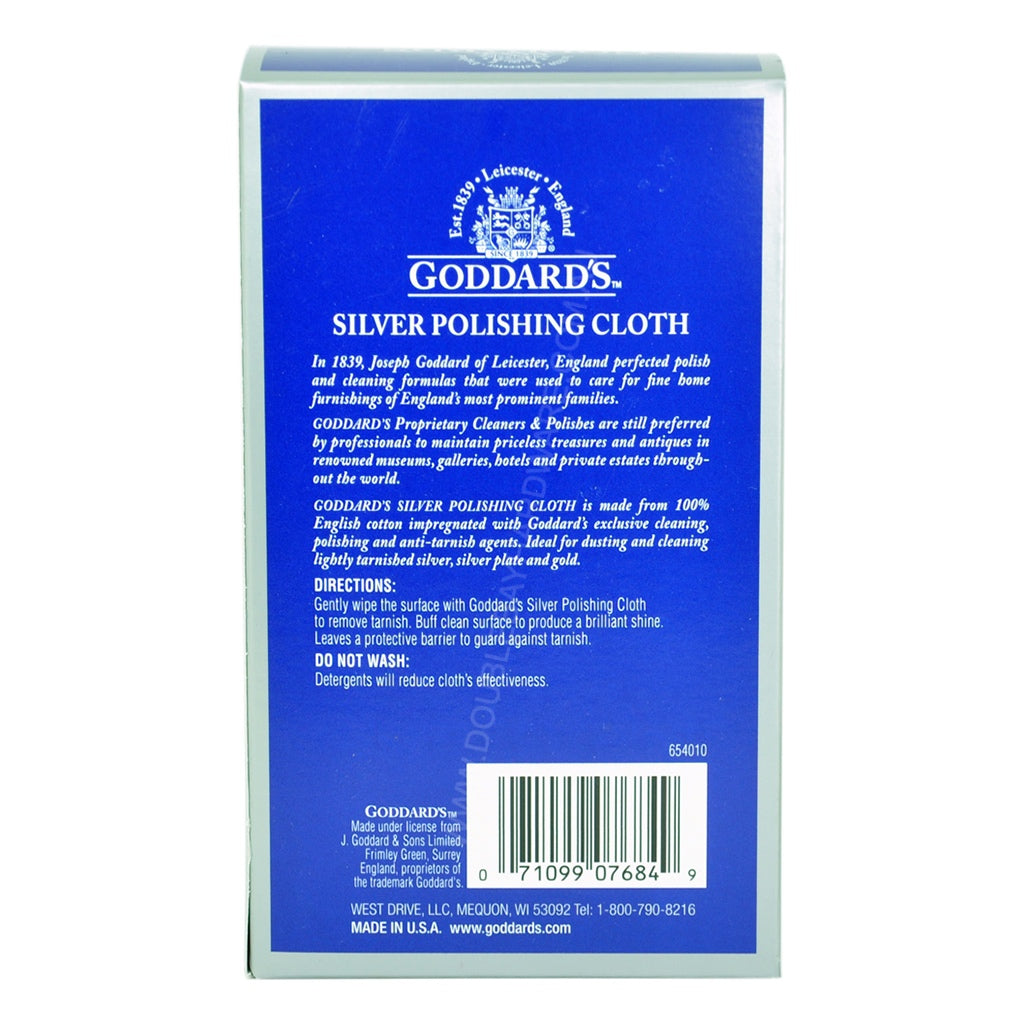 Goddards Silver Cloth ideal for cleaning or dusting lightly tarnished silver, silver plate and gold.