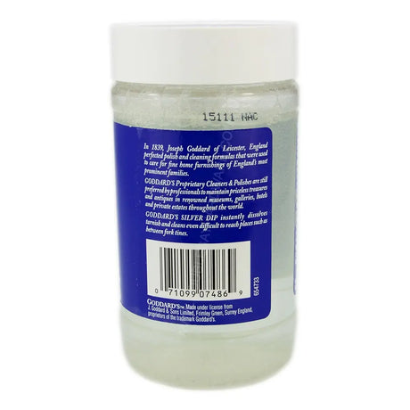 Bottle of Goddard's Silver Dip with a blue label on a white background