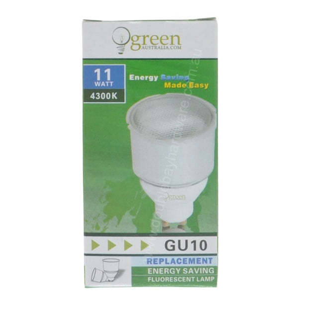 green Australia Energy Saving Light Bulb GU10 240V 11W C/W