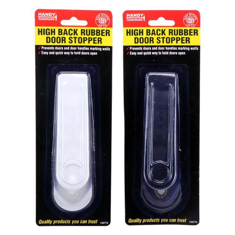 Handy Hardware Black or White Rubber Door Stopper 14.5x4cm 120772