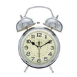 HEFEI Double Bell Battery Alarm Clock 19cm Silver 1636