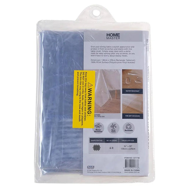 Home Master Clear Table Cloth Protector 6 - 8 Seats 130x225cm 221738