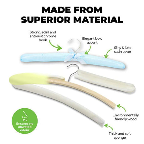 HOME MASTER Satin Padded Coat Hanger 5Pcs 237524