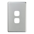 HPM Excel 2 Gang Switch Coverplate Matt Silver CDXL7702PLMS