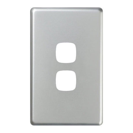 HPM Excel 2 Gang Switch Coverplate Matt Silver CDXL7702PLMS