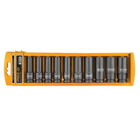 Ingco Deep Impact Socket Set 1/2 Inch 10Pcs HTM - HKISSD12102L
