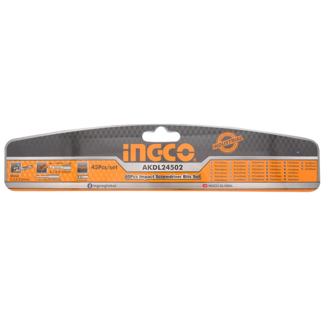 Ingco Impact Screwdriver Bit Set 45Pcs HTE - AKDL24502