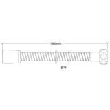 Interbath Raindrop Flexible PVC Shower Hose CP 1.5M HOCR75FC1P