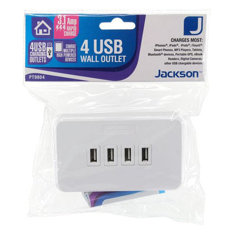 JACKSON 4 USB Outlet Charging Wall Plate PT9804