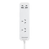 Jackson Powerboard 2 Sockets With 2 USB - A 2 USB - C Fast Charge 0.9m PT2USB3AC