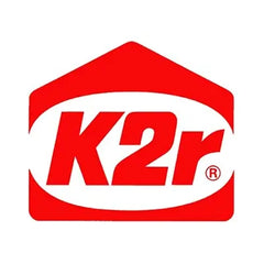 K2r logo with red hexagonal shape on a white background