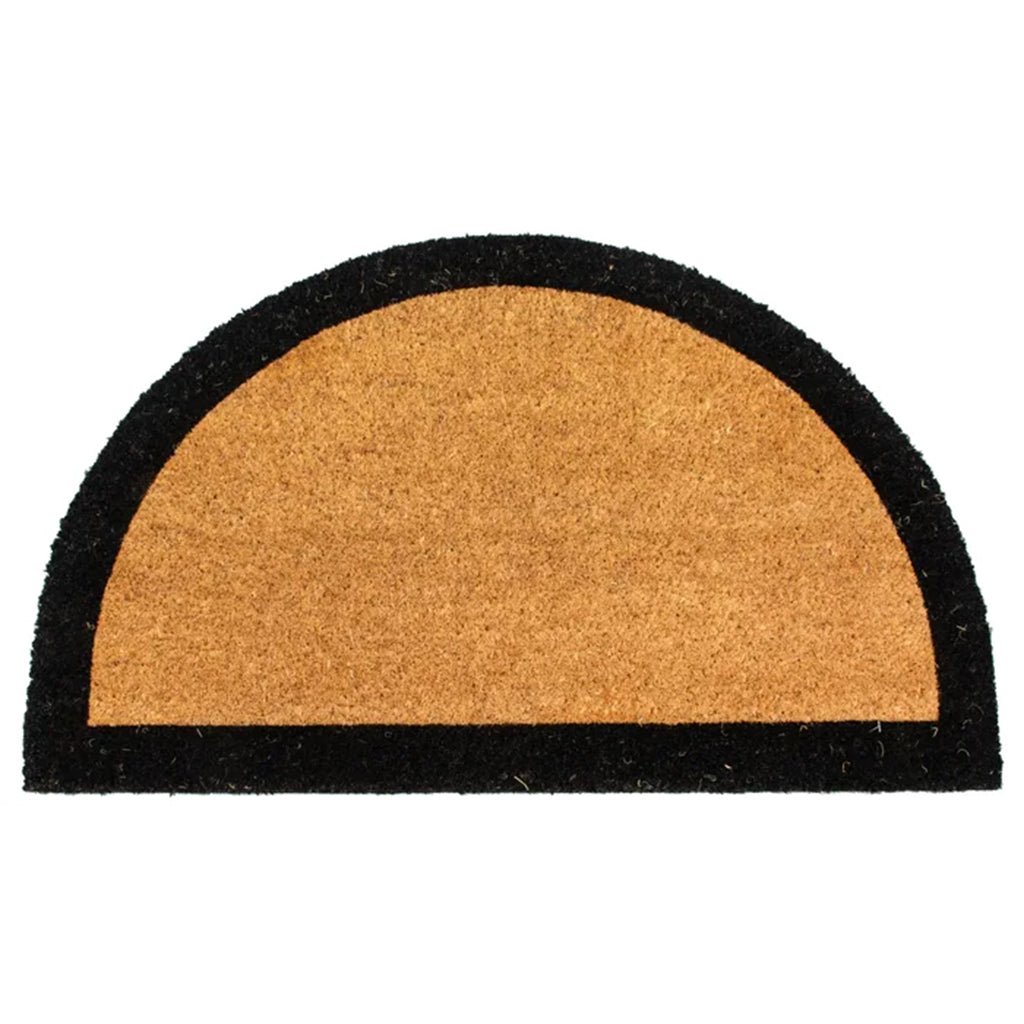 Kenware Black Border Coir Half Round Door Mat 45X75cm VV3 - HR