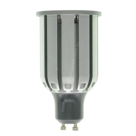 Silver LED light bulb on a white background