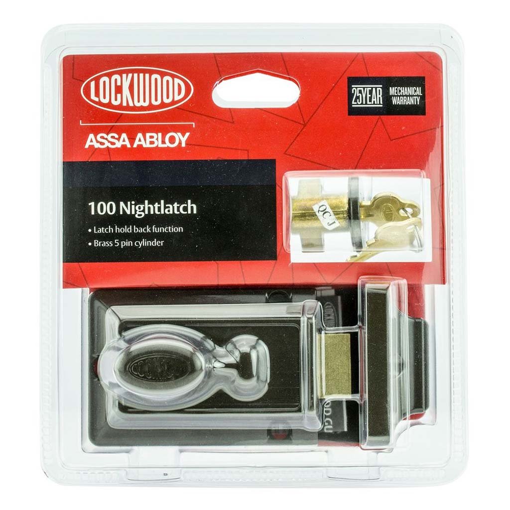 Lockwood 100 Night Latch Brown Body 100FBDP
