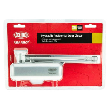 Lockwood 1022 Hydraulic Door Closer 35Kg Silver 1022SILDP