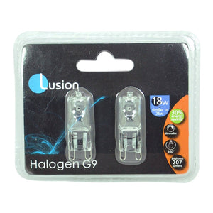 Lusion Bi - Pin Halogen Light Bulb G9 240V 18W Clear 2Pcs 30405