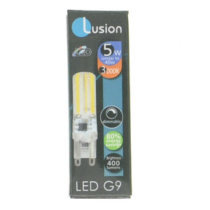 Lusion Bi - Pin LED Light Bulb G9 240V 5W W/W Clear 20180