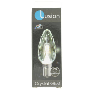 Lusion Candle Crystal GEM LED Light Bulb B15 240V 4W W/W 20277